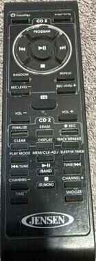 Jensen CD 2 Wireless Remote Control for Jensen CD 2 Home Audio System, Black